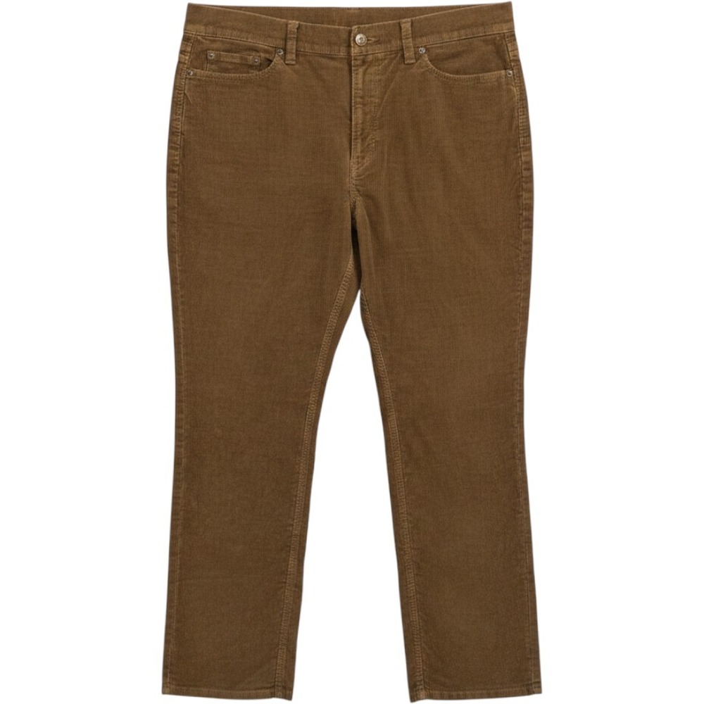 L.L.Bean Corduroy Pants Womens 16 Brown BeanFlex Straight Favorite Fit 520828